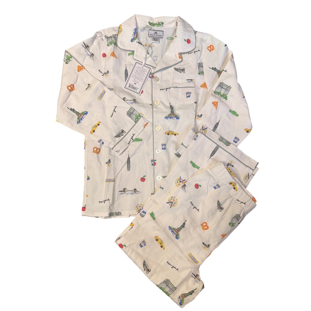 New Petite Plume Kids 7 New York! Pajama Set Boys Print Size 7 SPJNYC107